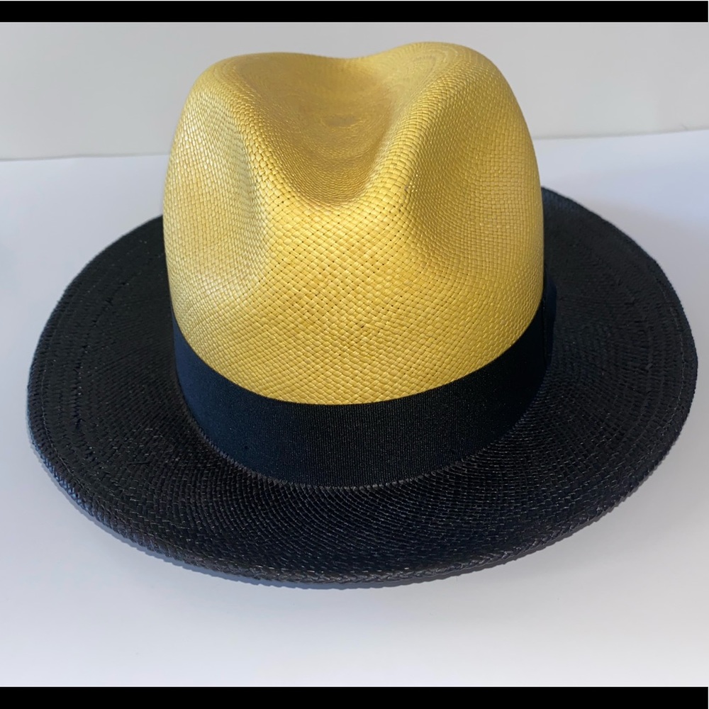 Tow tone Straw fedora hat !!